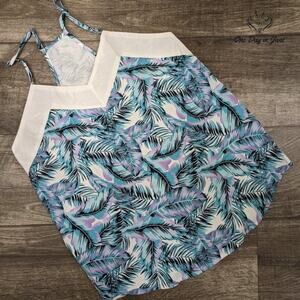 Diukai V Neck Tropical Racerback Tank Top Size S